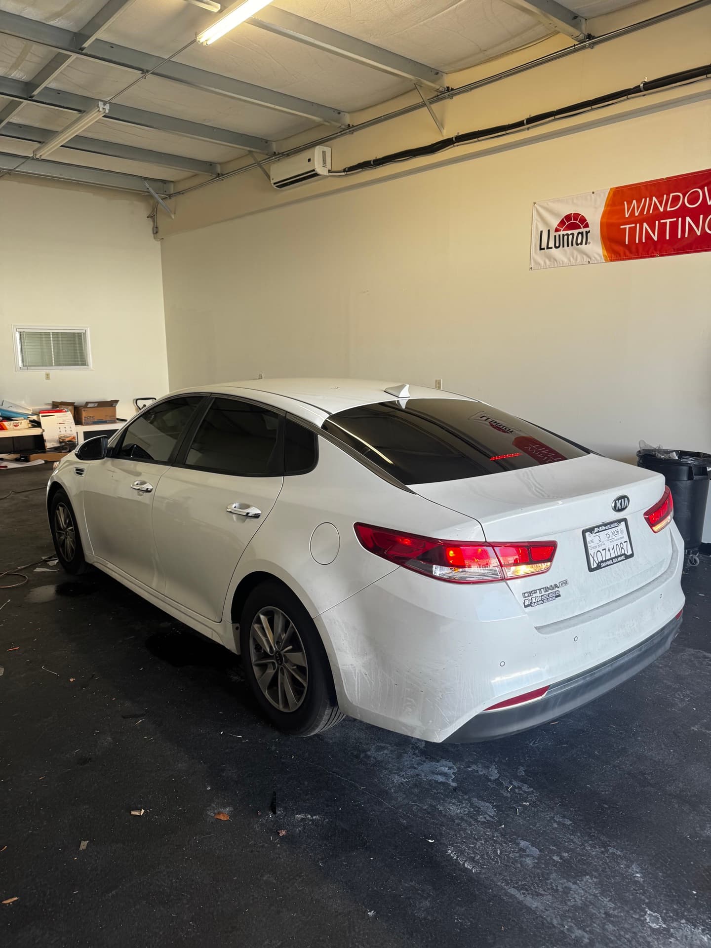 Window Tint project: kia optima — shop install